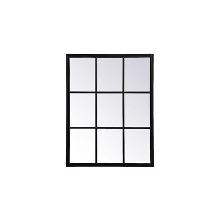 ELEGANT DECOR Elegant Decor MR622836BK 28 x 36 in. Metal Windowpane Mirror; Black MR622836BK